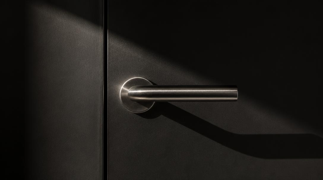 Minimal architectural metal door handle